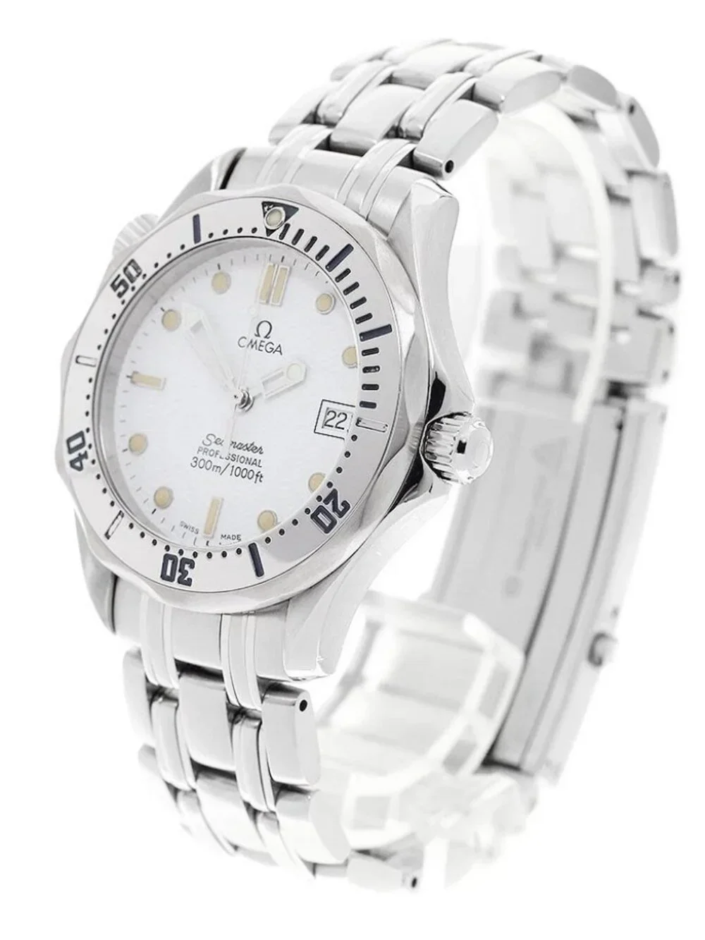 OMEGA Seamaster300 2562.20 Date white Dial Quartz Boy's Watch_960994